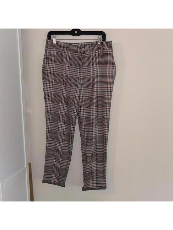 Anthropologie Pants - By Anthropologie plaid tartan neutral color career pants trousers light wear